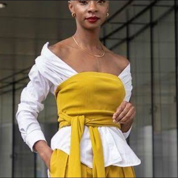 ⚫️The Drop Womens Citronelle Wrap Around Rib Bustier Cropped Top by @signe… - Picture 6 of 11